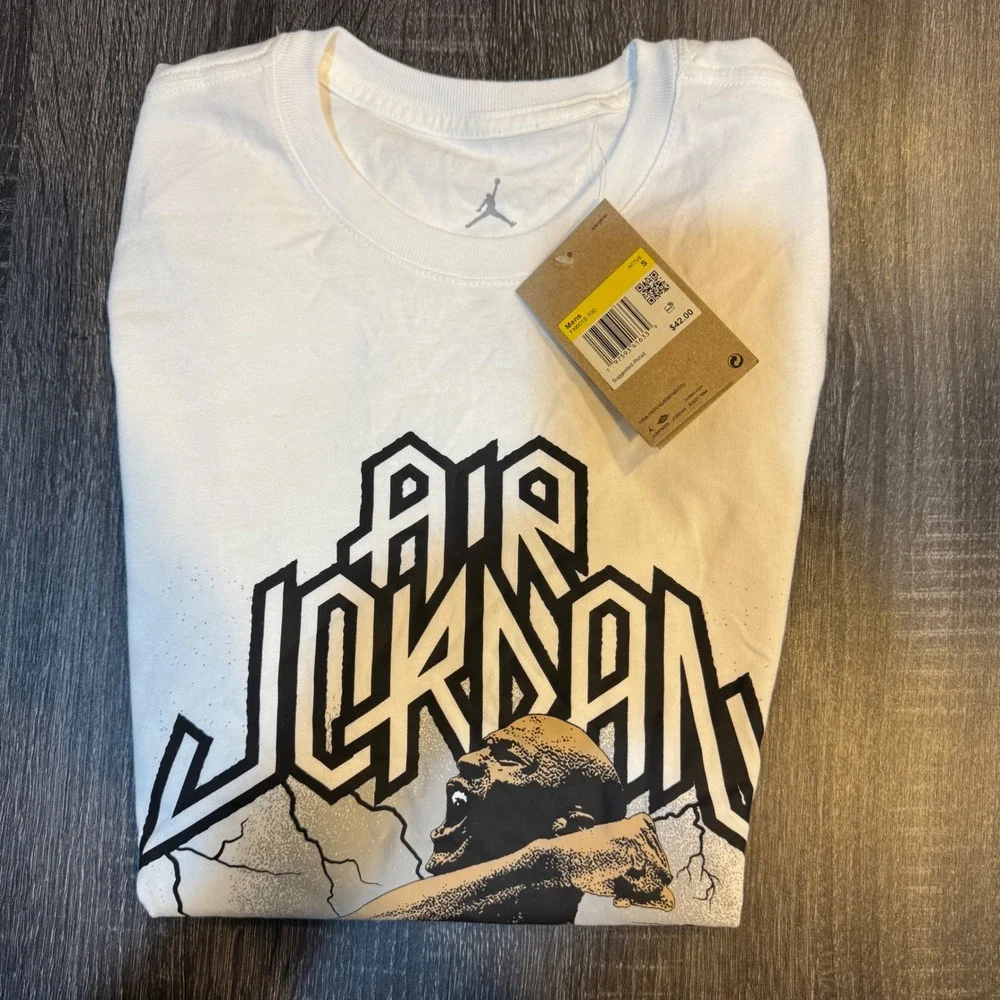 NWT Jordan Men Graphic T Shirt White Michael Jordan Print Dri Fit‎ SZ Small $42